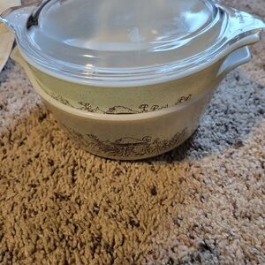 Vintage PYREX Forest Fancies Mushroom Casserole Dishes W/ 1 Lid
